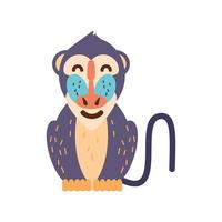 babouin mandrill de dessin animé vecteur
