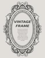 cadre de bordure vintage gravure ornement style monochrome vecteur