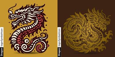 ai généré dragon image, logo, icône et symbole dans chinois culture vecteur