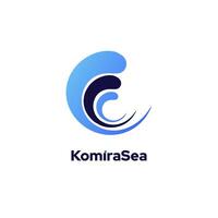 Komirasea - dépeint une lettre c logo icône conception modèle avec éléments symbolisant l'eau vagues dans une vecteur icône concept.