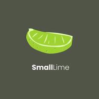 petit citron vert citron vert icône ou logo concept conception isolé avec foncé Contexte vecteur