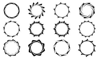 collection de abstrait signe cercle forme. circulaire abstrait logo. tribal cercle tatouage vecteur