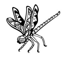 libellule silhouette. magnifique insecte signe et symbole. vecteur