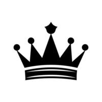 couronne icône. une simple, noir silhouette de une Royal couronne. vecteur illustration isolé sur blanc Contexte. idéal pour logos, emblèmes, insigne. pouvez être utilisé dans l'image de marque, la toile conception.