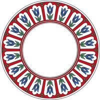 vecteur coloré rond turc ornement. ottoman cercle, anneau, Cadre. musulman modèle pour coloré verre