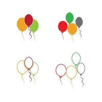 conception de ballons, fête d'anniversaire décoration et divertissement de vacances, illustration vectorielle vecteur