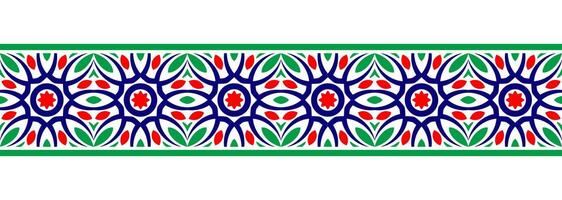 frontière ligne sans couture Contexte. décoratif conception sans couture ornemental mosaïque frontière modèle. islamique, Indien, arabe motifs. abstrait fleur. vecteur illustration