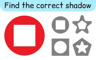 trouver le correct ombre. des gamins jeu. éducatif correspondant à Jeu pour les enfants vecteur