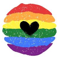 lgbt fierté cœur lesbienne, gay, bisexuel, transgenres. arc en ciel drapeau. lgbtq cœur. gay et lesbienne l'amour. grogné texture. vecteur