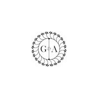 Géorgie Facile mariage initiale concept avec haute qualité logo conception vecteur