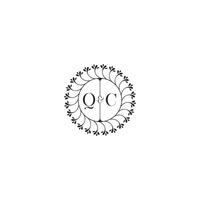QC Facile mariage initiale concept avec haute qualité logo conception vecteur
