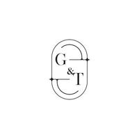 gt ligne Facile initiale concept avec haute qualité logo conception vecteur