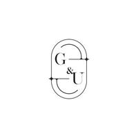 gu ligne Facile initiale concept avec haute qualité logo conception vecteur