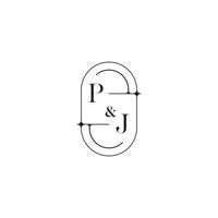 p j ligne Facile initiale concept avec haute qualité logo conception vecteur