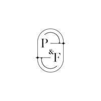 pf ligne Facile initiale concept avec haute qualité logo conception vecteur