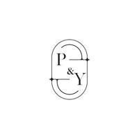 py ligne Facile initiale concept avec haute qualité logo conception vecteur