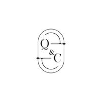 QC ligne Facile initiale concept avec haute qualité logo conception vecteur