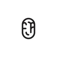 FA ligne Facile rond initiale concept avec haute qualité logo conception vecteur