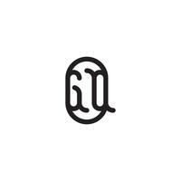 gq ligne Facile rond initiale concept avec haute qualité logo conception vecteur