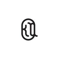 kq ligne Facile rond initiale concept avec haute qualité logo conception vecteur