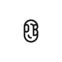 pb ligne Facile rond initiale concept avec haute qualité logo conception vecteur