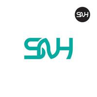 lettre snh monogramme logo conception vecteur