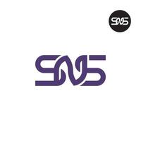 lettre sns monogramme logo conception vecteur