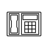 Téléphone icône ou logo illustration contour noir style vecteur