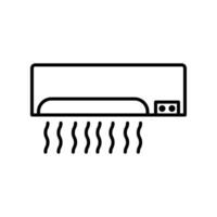 air Conditionneur icône vecteur ou logo illustration contour noir Couleur style