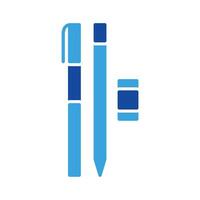 stylo et crayon icône vecteur ou logo illustration glyphe Couleur style