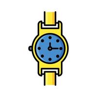 l'horloge icône vecteur ou logo illustration rempli Couleur style