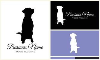 silhouette chien bouledogue logo modèle vecteur