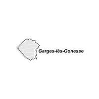 garages les Gonesse ville carte. vecteur carte de France pays coloré conception, illustration conception modèle sur blanc Contexte