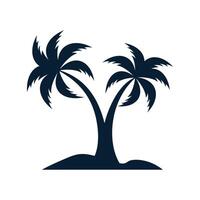icône de silhouette de palmier unique vecteur noir isolé