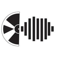 noir disque et du son symbole, musical instrument, logo vecteur