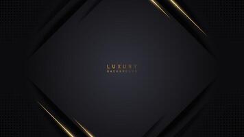 abstrait luxe or ligne sur noir toile de fond. vecteur illustration Contexte. prime, luxe, de luxe conception