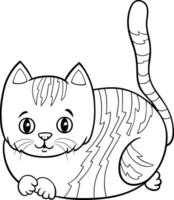 mignonne dessin animé chaton animal personnage coloration page vecteur