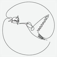 continu ligne main dessin vecteur illustration oiseau art