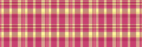 horizontal vérifier en tissu plaid, Etats-Unis sans couture modèle vecteur. micro tartan Contexte textile texture dans rose et Jaune couleurs. vecteur