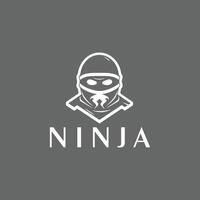 ai généré ninja guerrier logo vecteur noir et blanc ninja personnage logo conception