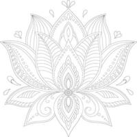 lotus feuille fleur mandala conception vecteur