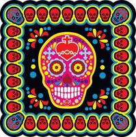 mort sainte, jour des morts, crâne de sucre mexicain, t-shirts design vintage grunge vecteur