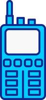 walkie talkie bleu rempli icône vecteur