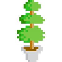 arbre dessin animé icône dans pixel style vecteur