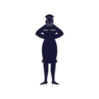 silhouette femme soldat vecteur