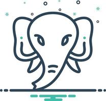 icône de mélange pour éléphant vecteur