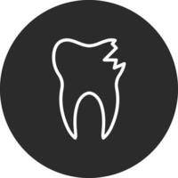 icône de vecteur de dent cassée