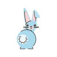 style isolé de dessin animé de lapin mignon vecteur