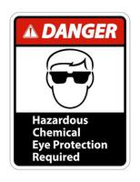 Danger danger chimique protection oculaire requise signe symbole isoler sur fond transparent, illustration vectorielle vecteur