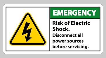 Risque d'urgence de signe de symbole de choc électrique isoler sur fond blanc vecteur